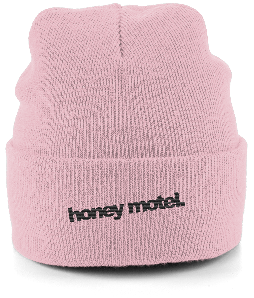 embroidered logo beanie - pink.